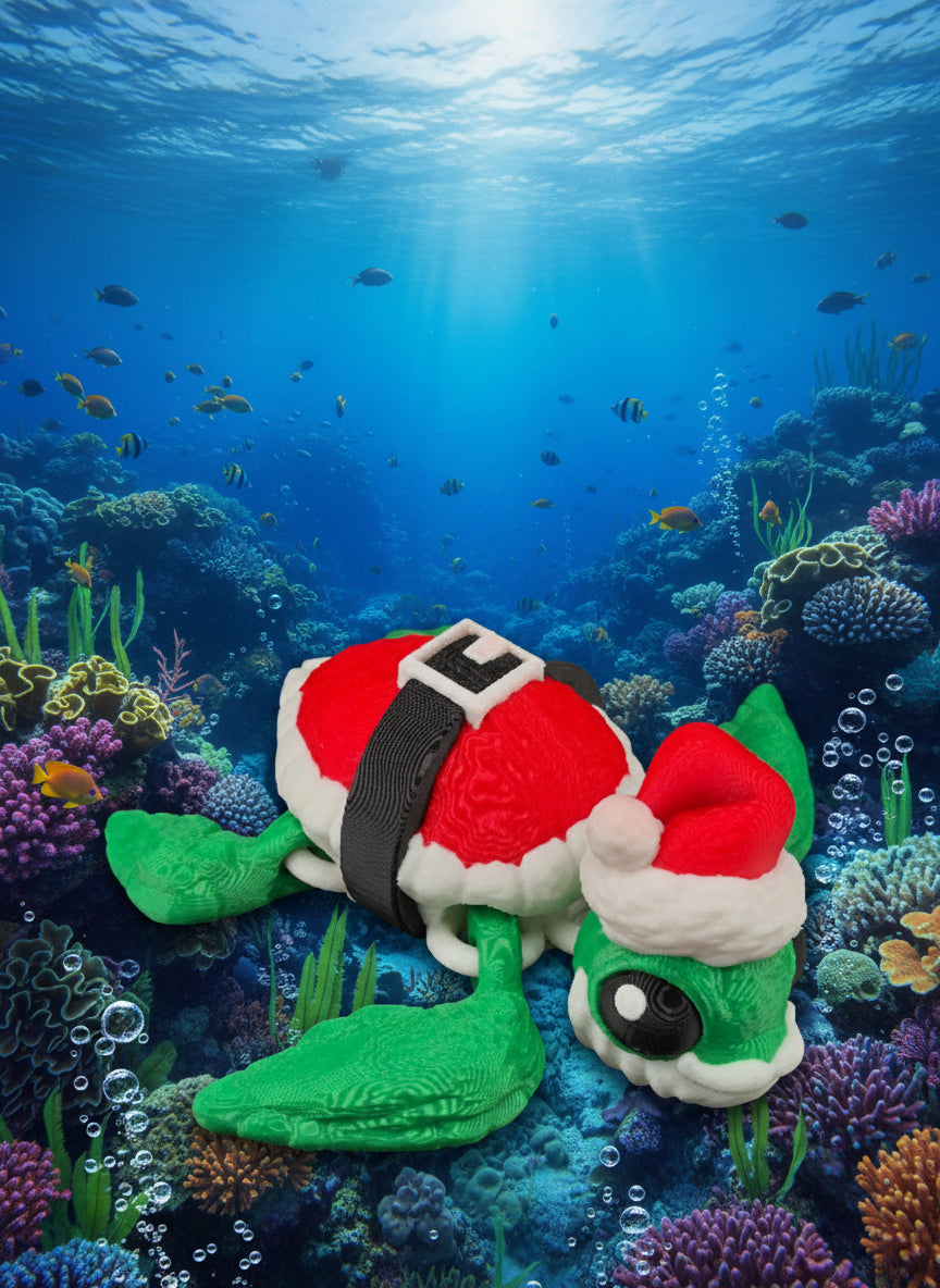 Santa Turtle (4-1/2" diameter)