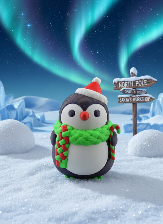 Penguin with Santa Hat (4-1/4" tall)