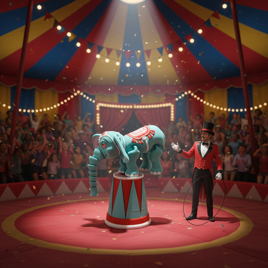 Circus Elephant and Podium